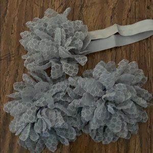 Baby sandals with matching headbands